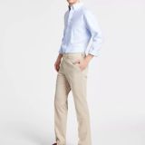 DKNY Men's Modern-Fit Solid Dress Pants Beige B4HP