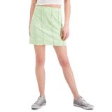 Derek Heart Juniors' Exposed Seams Mini Skirt Green Spacedye B4HP