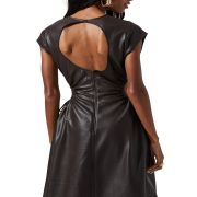 ASTR The Label Women’s Miranda Faux-Leather Cutout Dress Dark Brown M B4HP $158