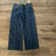 Indigo Rein Juniors’ Cotton Front-Seam Jeans Dark Blue Flare Wide B4HP