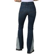 Indigo Rein Juniors’ High-Rise Flare-Leg Two-Tone Denim Jeans Blue 9 B4HP 28×33