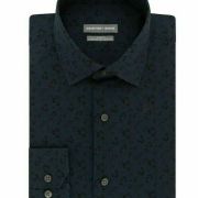 Young Mens Geoffrey Beene Slim-Fit Stretch Flex Spread-Collar Dress Shirt XS/S