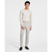 Calvin Klein Men’s Slim-Fit Plaid Performance Dress Pants Beige B4HP