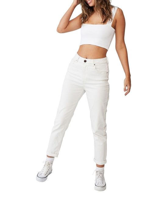 Cotton On Women's Stretch Mom Jeans Whitehaven Size 8 B4HP