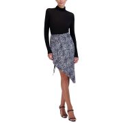 Bcbgmaxazria Women’s Asymmetric Leopard-Print Skirt Navy Size 0 B4HP $198
