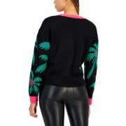 Hooked Up by IOT Juniors’ Sequined Embroidered Sweater Black XL B4HP