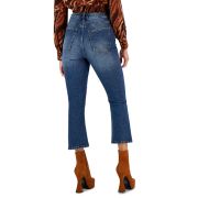 Celebrity Pink Juniors’ Ripped Cropped Kick Flare Jeans B4HP