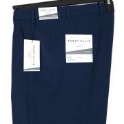 Perry Ellis Portfolio Men’s Modern-Fit Heather Solid Dress Pants Blue 40×32 B4HP