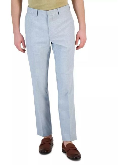 Perry Ellis Portfolio Men's Slim-Fit Twill Pants Light Grey 31x30 B4HP