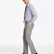 Tommy Hilfiger Men’s Modern-Fit Stretch Wool Suit Pants Camel Plaid 40×32 B4HP