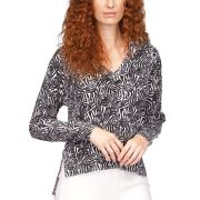 MICHAEL MICHAEL KORS Women’s White Long Sleeve V Neck Sweater B4HP