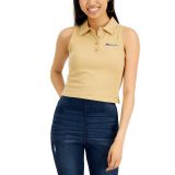 Planet Gold Juniors' Cotton Embroidered Polo Tank Top Incense Mushroom L B4HP