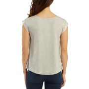 BCX Juniors’ Tie-Front Mixed-Media Top Natural Paisley XS B4HP