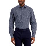 Alfani Men's Regular Fit Traveler Stretch Geo Print Dress Shirt B4HP NO TAGS