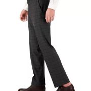 Perry Ellis Men’s Modern-Fit Stretch Solid Resolution Pants Charcoal B4HP