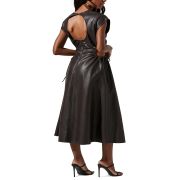 ASTR The Label Women’s Miranda Faux-Leather Cutout Dress Dark Brown M B4HP $158