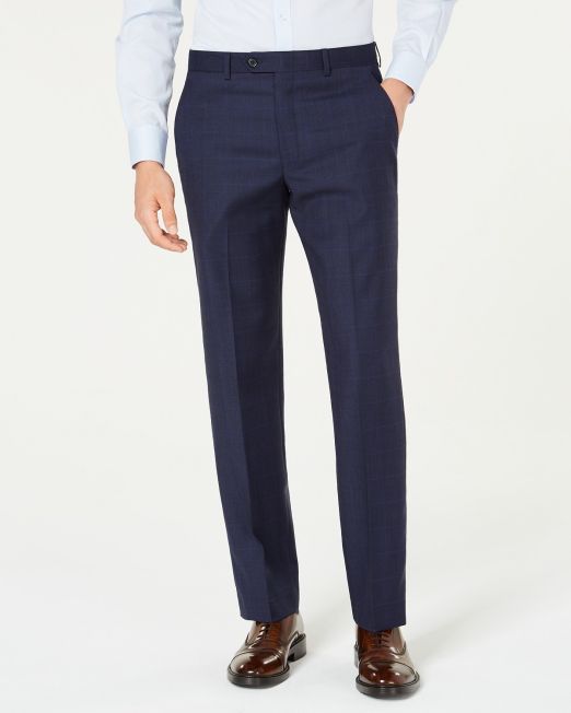Lauren Ralph Lauren Men Classic-Fit Stretch Flat Front Suit Pants Blue B4HP $190