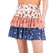 Derek Heart Juniors’ Tiered Print Mini Skirt Ditsy Floral M B4HP