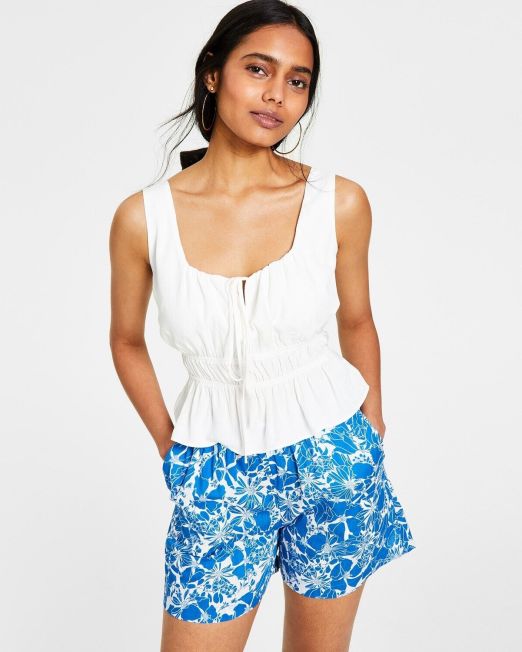 Lucy Paris Women's Aniyah Smocked Top White S B4HP