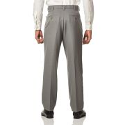 Haggar Men’s Cool 18 PRO Classic-Fit Waist Pleated Dress Pants Grey 38×34 B4HP
