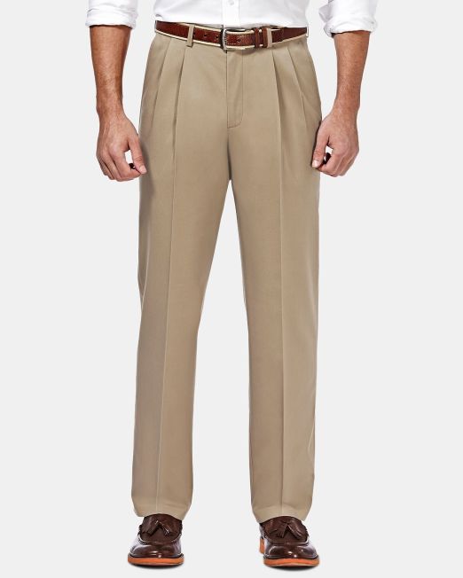 Haggar Men's Premium Pleat Hidden Classic Fit Expandable Waist Pants 36x34 B4HP