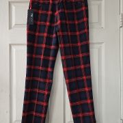 Tommy Hilfiger Men’s Modern-Fit Tan Plaid Dress Pants Navy 32×30 B4HP