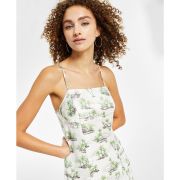 Hippie Rose Juniors’ Spaghetti-Strap Satin Dress Ivory Toile M B4HP