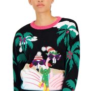 Hooked Up by IOT Juniors’ Sequined Embroidered Sweater Black XL B4HP