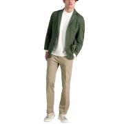Haggar Men’s Premium Straight-Fit Stretch Flat-Front Pants Khaki 36×32 B4HP