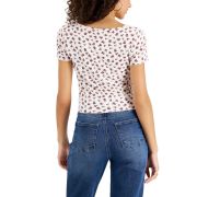 Self Esteem Juniors’ Ribbed Sweetheart-Neck Top White Alyssum XL B4HP