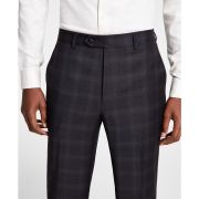 Michael Kors Men’s Plaid Classic-Fit Wool-Blend Stretch Pant Charcoal/Brown B4HP