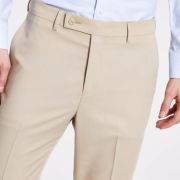 DKNY Men’s Modern-Fit Solid Dress Pants Beige B4HP