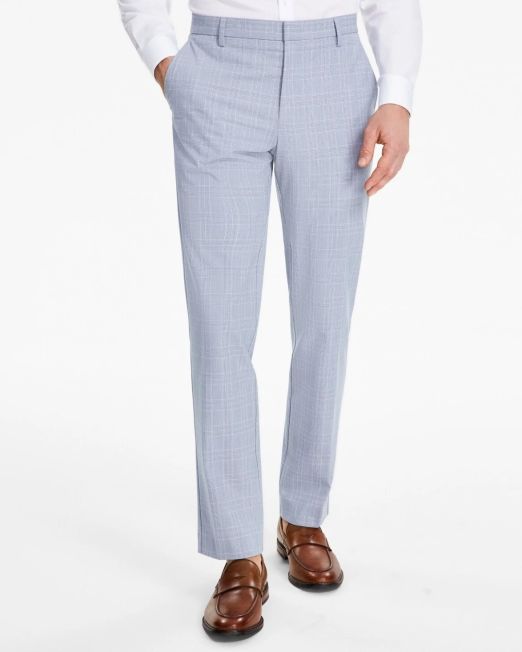 Tommy Hilfiger Men's Modern-Fit Stretch Patterned Performance Pants Navy B4HP