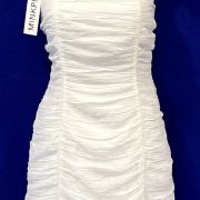 MINKPINK Little Darling Cotton Printed Ruched Dress White S B4HP