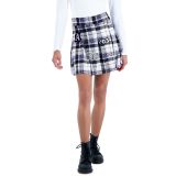Planet Gold Juniors' Pleated Plaid Skirt Lavender M B4HP
