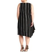 Rachel Roy Women’s Striped Asymmetrical Dress Black 20W B4HP $129 No Tags