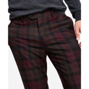 Bar III Men’s Slim-Fit Suit Separate Pants Burgundy Plaid 32×32 B4HP $175
