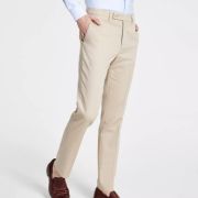 DKNY Men’s Modern-Fit Solid Dress Pants Beige B4HP