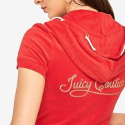 Juicy Couture Women Microterry Robertson Short Sleeve Jacket Rugby Rope M B4HP
