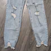 Tinseltown Juniors’ Ripped Raw-Hem Loose Jeans B4HP