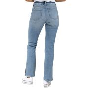 Indigo Rein Juniors’ Ripped Slit-Hem Distressed Jeans Size 3 25×31 B4HP