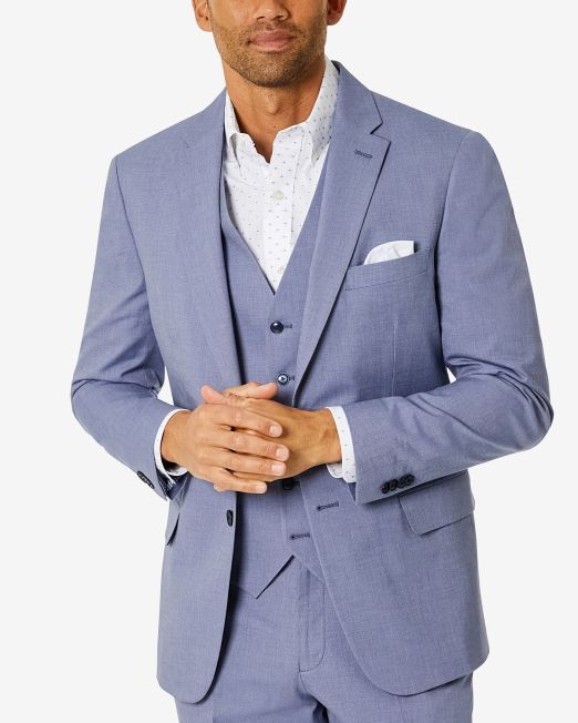 Tommy Hilfiger Men's Modern-Fit Stretch Suit Separate Jacket Blue 38L B4HP $360