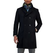 Nautica Men’s Classic-Fit Double Breasted Wool Overcoat Black 38S B4HP $395