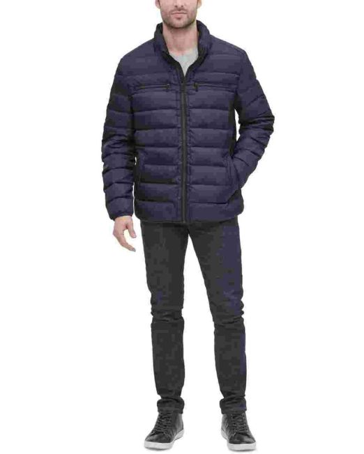 Cole Haan Men's Quilted Zip-Front Jacket Navy M B4HP $395
