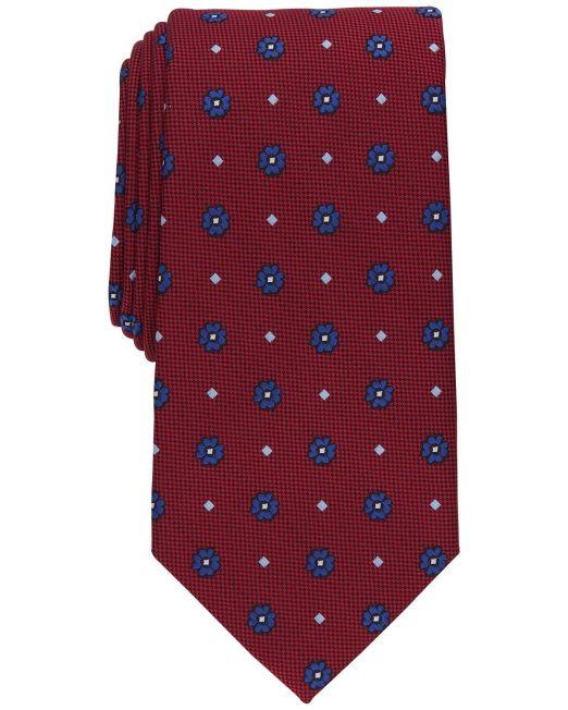 Club Room Men's Lasure Neat Tie Red OS B4HP
