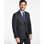 Tommy Hilfiger Men’s Modern-Fit Plaid Sport Coat Olive/Brown 46R B4HP $295
