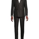 Karl Lagerfeld Men 2-Piece Tuxedo Modern Ft Suit Black Shimmer 36R/29W B4HP $495