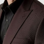 Karl Lagerfeld Paris Men Breasted Herringbone Modern Jacket Blazer Red B4HP $295