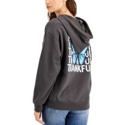 Rebellious One Juniors’ Long-Sleeve Graphic Hooded Sweatshirt Charcoal XS B4HP