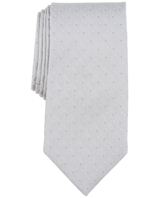 Michael Kors Men's Remson Pin-Dot Tie Silver OS B4HP